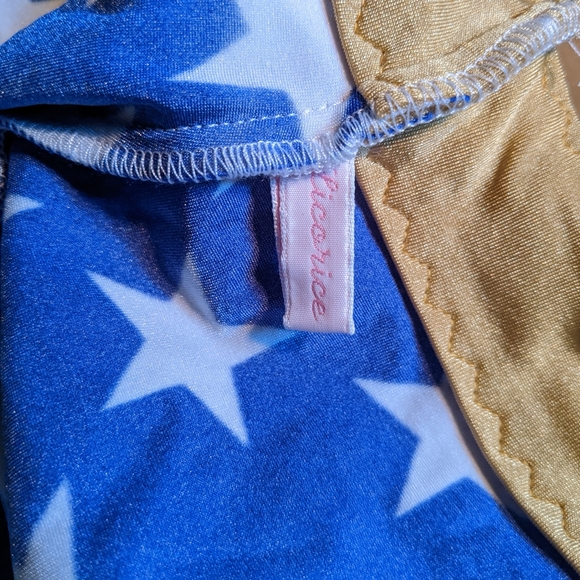 Licorice Dreams Wonder Woman Themed High Rise Bikini Set Size L - Picture 2 of 2